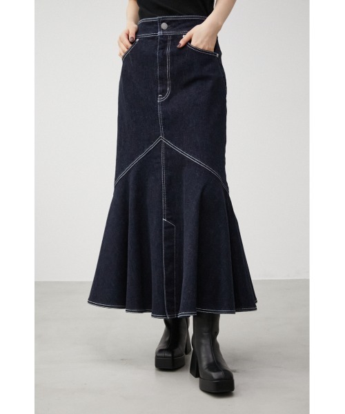 AZUL by moussy（アズールバイマウジー）の「MERMAID DENIM SWITCHING SK/マーメイドデニムスウィッチングスカート（デニムスカート・レディース・ブラック/ワンウォッシュ・SMALL/MEDIUM）」の13枚目の写真