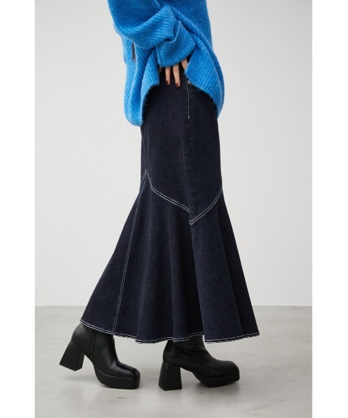 AZUL by moussy（アズールバイマウジー）の「MERMAID DENIM SWITCHING SK/マーメイドデニムスウィッチングスカート（デニムスカート・レディース・ブラック/ワンウォッシュ・SMALL/MEDIUM）」の14枚目の写真