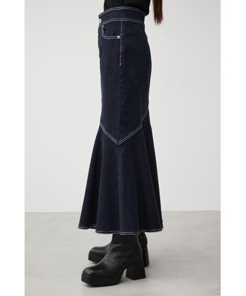 AZUL by moussy（アズールバイマウジー）の「MERMAID DENIM SWITCHING SK/マーメイドデニムスウィッチングスカート（デニムスカート・レディース・ブラック/ワンウォッシュ・SMALL/MEDIUM）」の17枚目の写真