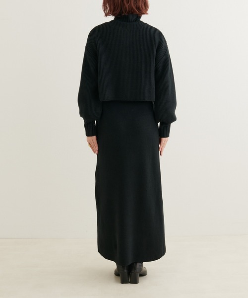 natural couture(ナチュラルクチュール)の「osonoマルチWAYカーデセットニットワンピース(ワンピース・レディース・ブルー/ブラック/アイボリー/グレイッシュベージュ・MEDIUM/LARGE)」の20枚目の写真