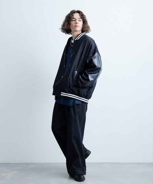 JUNRED（ジュンレッド）の「ヴィンテージデニムルーズスタジャン（スタジャン・メンズ・ブラック/サックスブルー・S/M/L）」の8枚目の写真