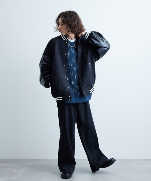 JUNRED（ジュンレッド）の「ヴィンテージデニムルーズスタジャン（スタジャン・メンズ・ブラック/サックスブルー・S/M/L）」の14枚目の写真