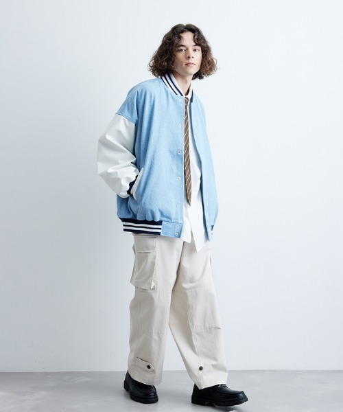 JUNRED（ジュンレッド）の「ヴィンテージデニムルーズスタジャン（スタジャン・メンズ・ブラック/サックスブルー・S/M/L）」の7枚目の写真