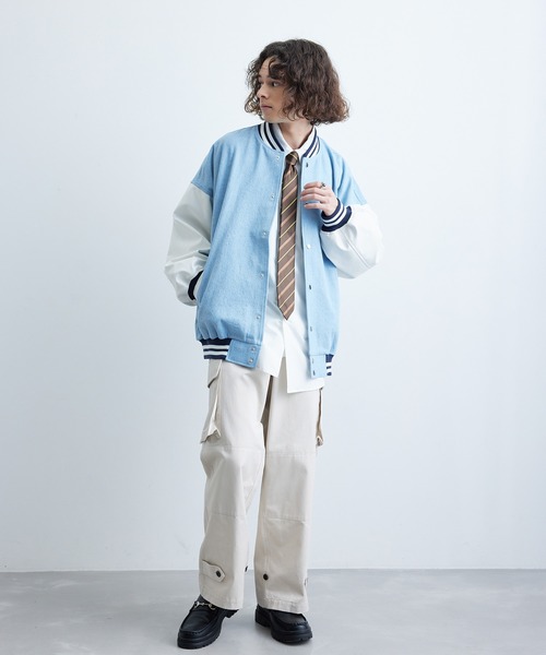 JUNRED（ジュンレッド）の「ヴィンテージデニムルーズスタジャン（スタジャン・メンズ・ブラック/サックスブルー・S/M/L）」の16枚目の写真