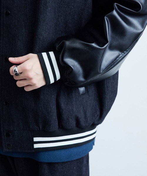 JUNRED（ジュンレッド）の「ヴィンテージデニムルーズスタジャン（スタジャン・メンズ・ブラック/サックスブルー・S/M/L）」の13枚目の写真