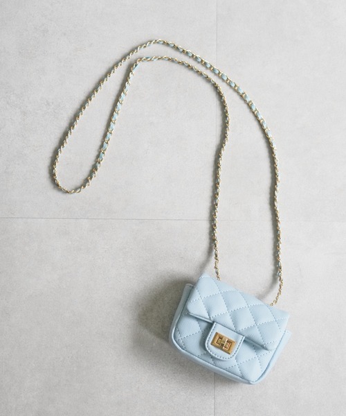 DISCOAT（ディスコート）の「【WEB限定】キルティングミニミニショルダーバッグ（ショルダーバッグ・レディース・ブラック/サックスブルー/ピンク/シルバー/アイボリー/オレンジ・FREE）」の8枚目の写真