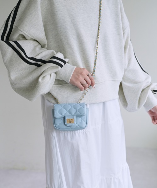 DISCOAT（ディスコート）の「【WEB限定】キルティングミニミニショルダーバッグ（ショルダーバッグ・レディース・ブラック/サックスブルー/ピンク/シルバー/アイボリー/オレンジ・FREE）」の21枚目の写真