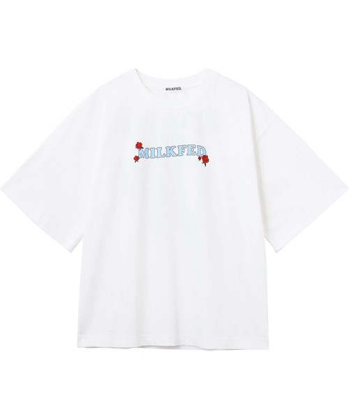 MILKFED.（ミルクフェド）の「ROSE PRINT TOP（Tシャツ/カットソー・レディース・ピンク/ブラック/ホワイト/イエロー・ONE SIZE）」の5枚目の写真