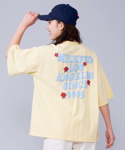 MILKFED.（ミルクフェド）の「ROSE PRINT TOP（Tシャツ/カットソー・レディース・ピンク/ブラック/ホワイト/イエロー・ONE SIZE）」の12枚目の写真