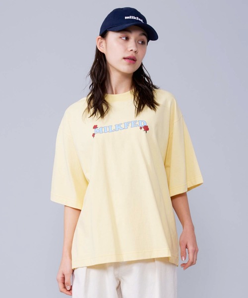 MILKFED.（ミルクフェド）の「ROSE PRINT TOP（Tシャツ/カットソー・レディース・ピンク/ブラック/ホワイト/イエロー・ONE SIZE）」の13枚目の写真