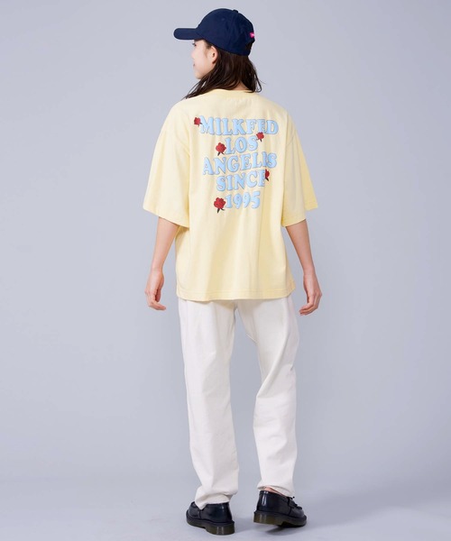 MILKFED.（ミルクフェド）の「ROSE PRINT TOP（Tシャツ/カットソー・レディース・ピンク/ブラック/ホワイト/イエロー・ONE SIZE）」の16枚目の写真