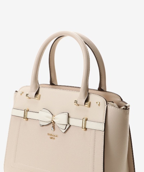 SAMANTHAVEGA(サマンサベガ)の「バイカラーアクセントリボントートバッグ(ハンドバッグ・レディース・オフホワイト・FREE)」の7枚目の写真