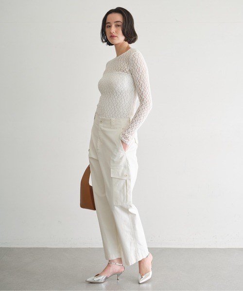 GALLARDAGALANTE（ガリャルダガランテ）の「バックサテンカーゴパンツ（カーゴパンツ・レディース・ホワイト/カーキ・0/1）」の10枚目の写真