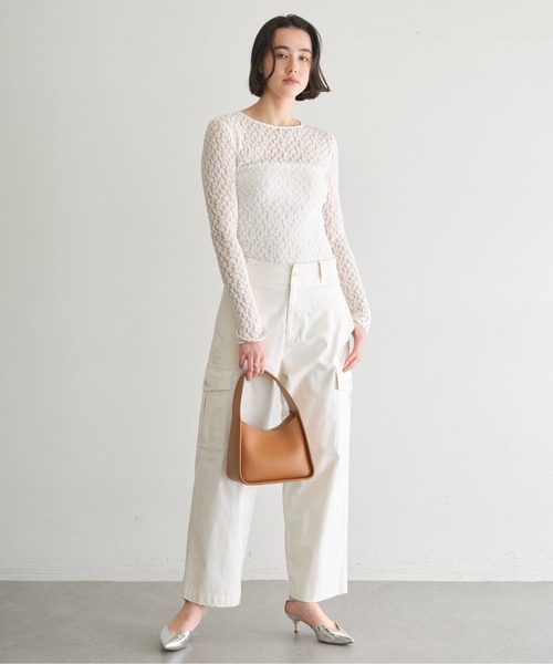 GALLARDAGALANTE（ガリャルダガランテ）の「バックサテンカーゴパンツ（カーゴパンツ・レディース・ホワイト/カーキ・0/1）」の9枚目の写真