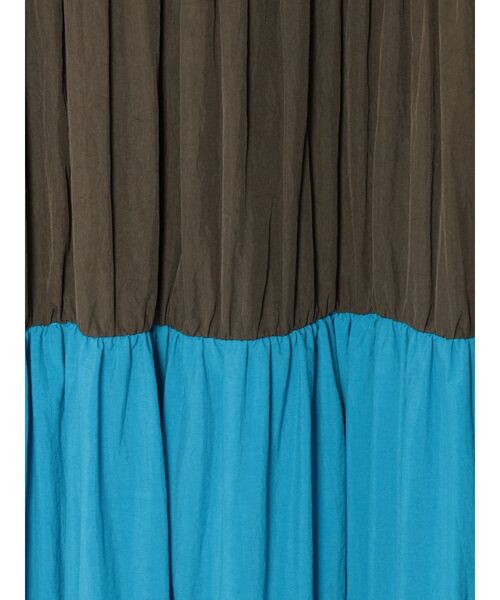 UN3D.(アンスリード)の「カラーブロックティアードキャミワンピース(ワンピース・レディース・カーキ/イエロー・38/36)」の12枚目の写真