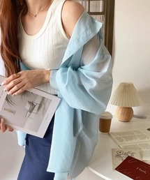 WEGO | WEGO/ボリュームスリーブシアーシャツ(シャツ/ブラウス)