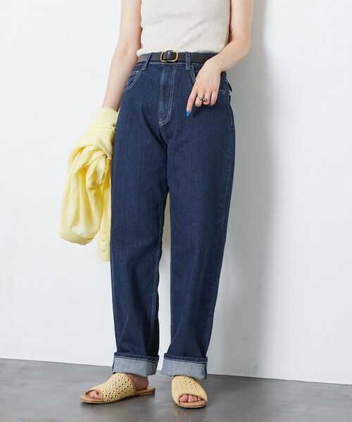 アダムエロペ 25SS バックタックワイドデニム 36 サックス