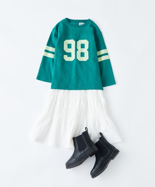 CIAOPANIC TYPY(チャオパニックティピー)の「【KIDS】USAコットンナンバリングロンTee(Tシャツ/カットソー・キッズ・オフホワイト/グリーン・S/M/L/XL/XXL)」の9枚目の写真