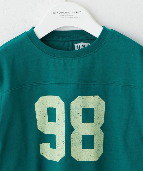 CIAOPANIC TYPY(チャオパニックティピー)の「【KIDS】USAコットンナンバリングロンTee(Tシャツ/カットソー・キッズ・オフホワイト/グリーン・S/M/L/XL/XXL)」の8枚目の写真