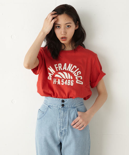MOUSSY（マウジー）の「SAN FRANCISCO TSJ（Tシャツ/カットソー・レディース・ホワイト/ライトブルー/レッド/ブラック・FREE）」の4枚目の写真
