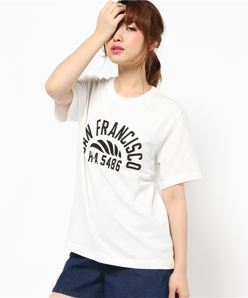 MOUSSY（マウジー）の「SAN FRANCISCO TSJ（Tシャツ/カットソー・レディース・ホワイト/ライトブルー/レッド/ブラック・FREE）」の19枚目の写真