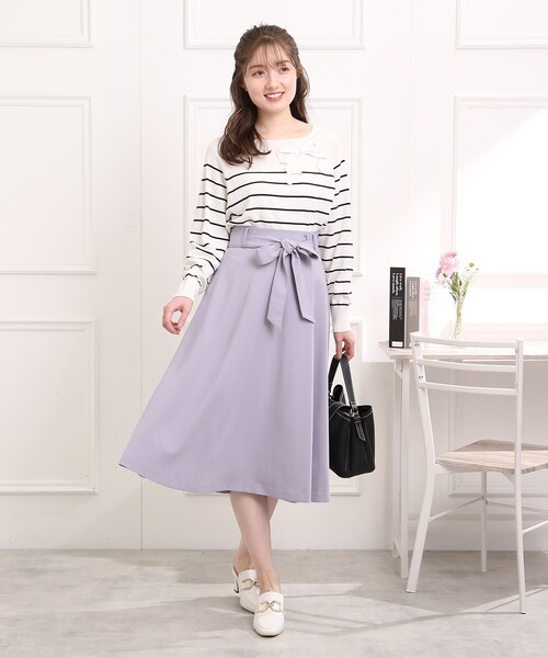 couture brooch（クチュールブローチ）の「◆リボンボーダーニット（ニット/セーター・レディース・ホワイト系5/ピンク系その他・38/42）」の16枚目の写真