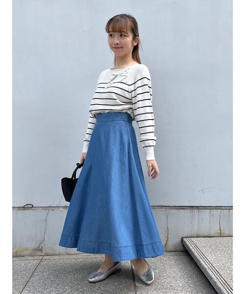 couture brooch（クチュールブローチ）の「◆リボンボーダーニット（ニット/セーター・レディース・ホワイト系5/ピンク系その他・38/42）」の11枚目の写真