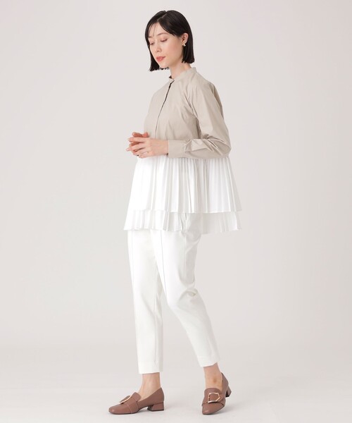 CAST:(キャストコロン)の「【イチ押し】レイヤードプリーツコンビブラウス(シャツ/ブラウス・レディース・ホワイト/ベージュ・M)」の5枚目の写真