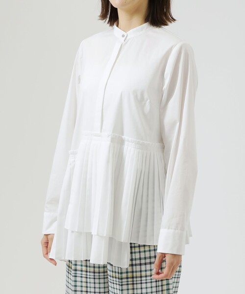 CAST:(キャストコロン)の「【イチ押し】レイヤードプリーツコンビブラウス(シャツ/ブラウス・レディース・ホワイト/ベージュ・M)」の6枚目の写真