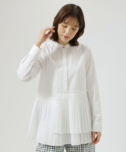 CAST:(キャストコロン)の「【イチ押し】レイヤードプリーツコンビブラウス(シャツ/ブラウス・レディース・ホワイト/ベージュ・M)」の21枚目の写真