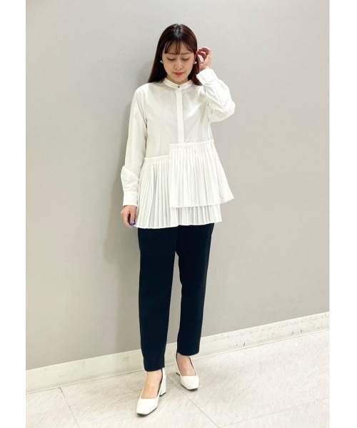 CAST:(キャストコロン)の「【イチ押し】レイヤードプリーツコンビブラウス(シャツ/ブラウス・レディース・ホワイト/ベージュ・M)」の14枚目の写真