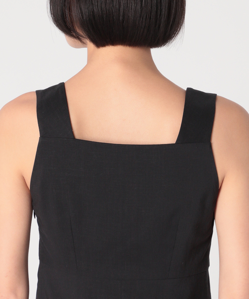 【美品】ノーブル 23SS 麻ストレッチスクエアネックワンピース リネン 完売品 Noble（ノーブル）の「麻ストレッチスクエアネックワンピース