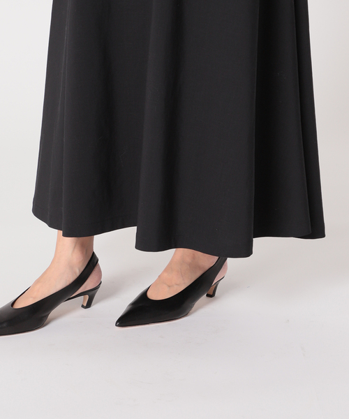 セール】麻ストレッチスクエアネックワンピース（ワンピース）｜NOBLE