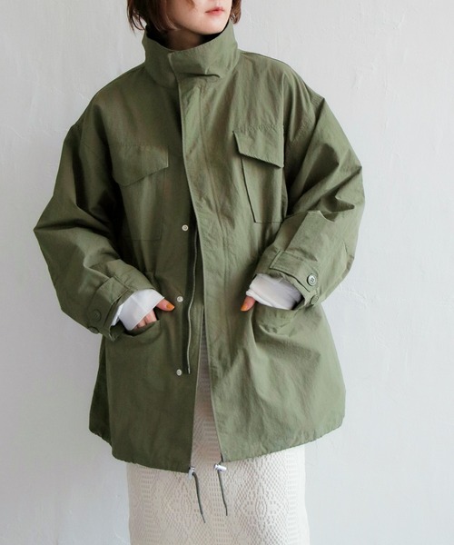 notch.（ノッチ）の「M-65（モッズコート・レディース・ブラック/ダークグリーン/オフホワイト・M）」の3枚目の写真