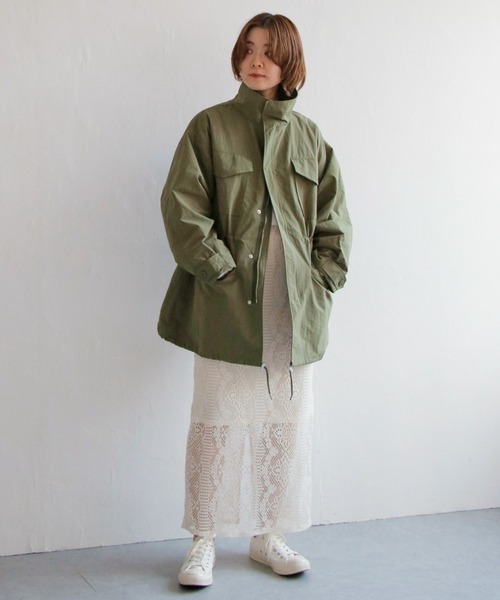 notch.（ノッチ）の「M-65（モッズコート・レディース・ブラック/ダークグリーン/オフホワイト・M）」の7枚目の写真