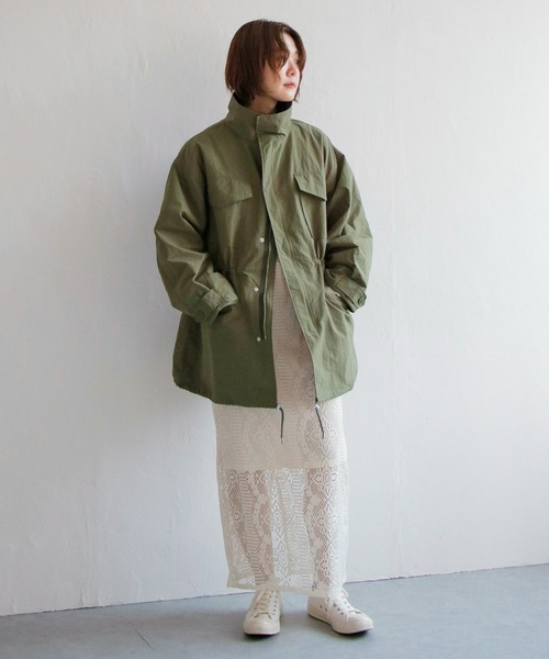 notch.（ノッチ）の「M-65（モッズコート・レディース・ブラック/ダークグリーン/オフホワイト・M）」の10枚目の写真