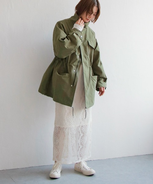 notch.（ノッチ）の「M-65（モッズコート・レディース・ブラック/ダークグリーン/オフホワイト・M）」の20枚目の写真