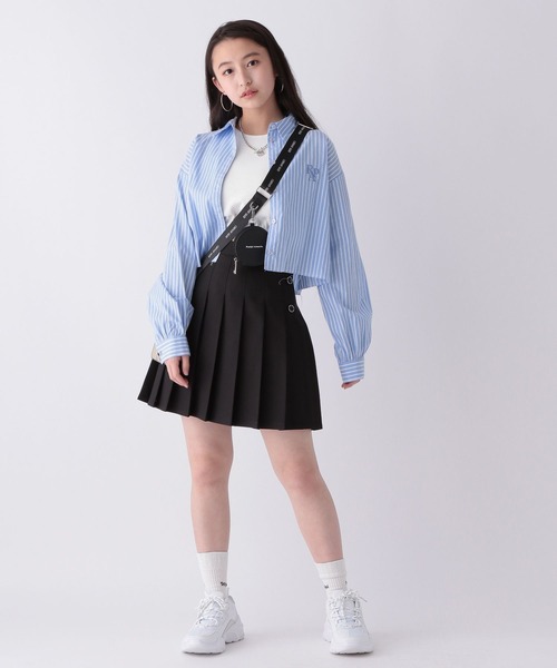 repipi armario(レピピ アルマリオ)の「ストライプカットオフショートシャツ(シャツ/ブラウス・キッズ・ブルー/サックスブルー・SMALL/MEDIUM/LARGE)」の3枚目の写真