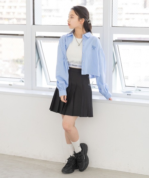 repipi armario(レピピ アルマリオ)の「ストライプカットオフショートシャツ(シャツ/ブラウス・キッズ・ブルー/サックスブルー・SMALL/MEDIUM/LARGE)」の21枚目の写真