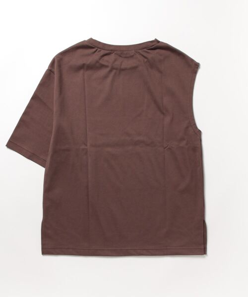 OUTERSUNSET（アウターサンセット）の「asymmetry t-shirt（Tシャツ/カットソー・レディース・ホワイト/ブラウン・FREE）」の3枚目の写真
