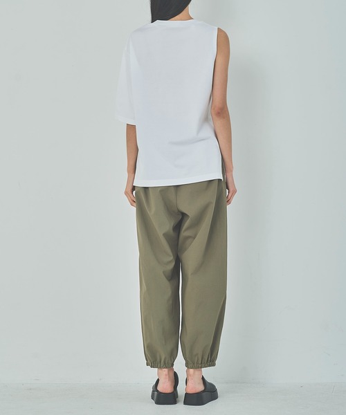 OUTERSUNSET（アウターサンセット）の「asymmetry t-shirt（Tシャツ/カットソー・レディース・ホワイト/ブラウン・FREE）」の6枚目の写真