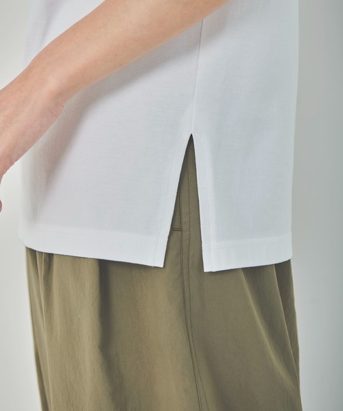 OUTERSUNSET（アウターサンセット）の「asymmetry t-shirt（Tシャツ/カットソー・レディース・ホワイト/ブラウン・FREE）」の14枚目の写真