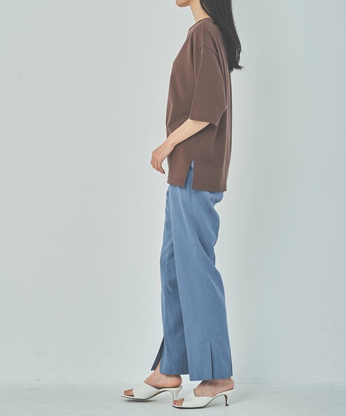 OUTERSUNSET（アウターサンセット）の「asymmetry t-shirt（Tシャツ/カットソー・レディース・ホワイト/ブラウン・FREE）」の16枚目の写真