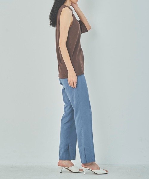 OUTERSUNSET（アウターサンセット）の「asymmetry t-shirt（Tシャツ/カットソー・レディース・ホワイト/ブラウン・FREE）」の18枚目の写真