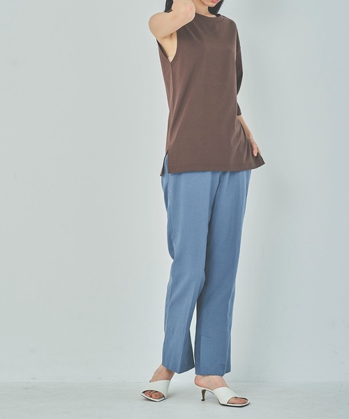 OUTERSUNSET（アウターサンセット）の「asymmetry t-shirt（Tシャツ/カットソー・レディース・ホワイト/ブラウン・FREE）」の20枚目の写真