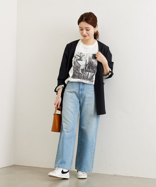 JOURNAL STANDARD(ジャーナルスタンダード)の「ノーカラーダブルジャケット(ノーカラージャケット・レディース・ネイビー/ベージュ/ブラウン・FREE)」の18枚目の写真