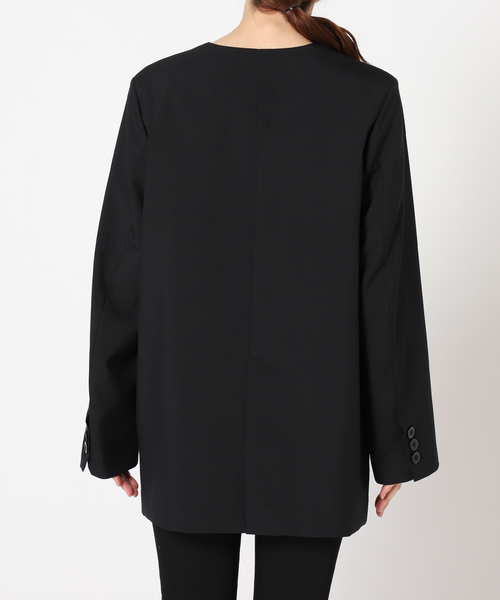 JOURNAL STANDARD(ジャーナルスタンダード)の「ノーカラーダブルジャケット(ノーカラージャケット・レディース・ネイビー/ベージュ/ブラウン・FREE)」の6枚目の写真