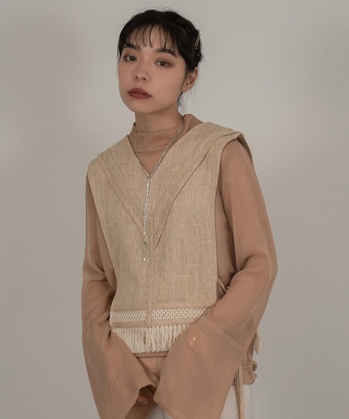 I_am（アイアム）の「high neck sheer tops（シャツ/ブラウス・レディース・ブルー系/ピンク/オレンジ系・FREE）」の17枚目の写真