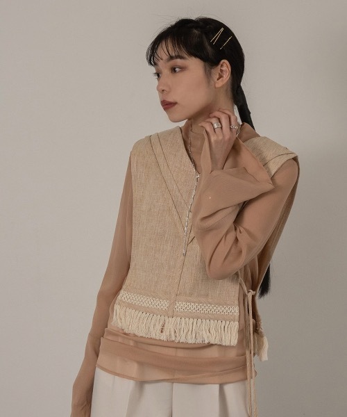 I_am（アイアム）の「high neck sheer tops（シャツ/ブラウス・レディース・ブルー系/ピンク/オレンジ系・FREE）」の19枚目の写真