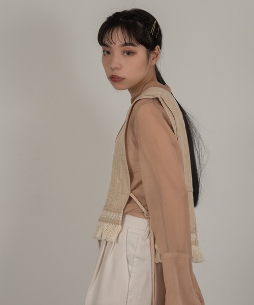 I_am（アイアム）の「high neck sheer tops（シャツ/ブラウス・レディース・ブルー系/ピンク/オレンジ系・FREE）」の15枚目の写真